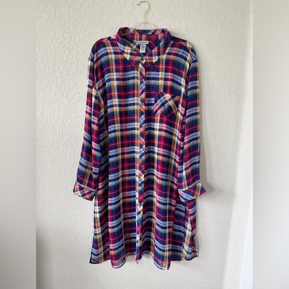 Catherines Tops - Catherine’s Plaid Colored Blouse - Size 3XL - Perfect Condition